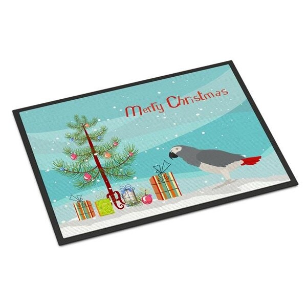 Carolines Treasures Carolines Treasures CK4495JMAT 24 x 36 in. African Grey Parrot Merry Christmas Indoor or Outdoor Mat CK4495JMAT - main